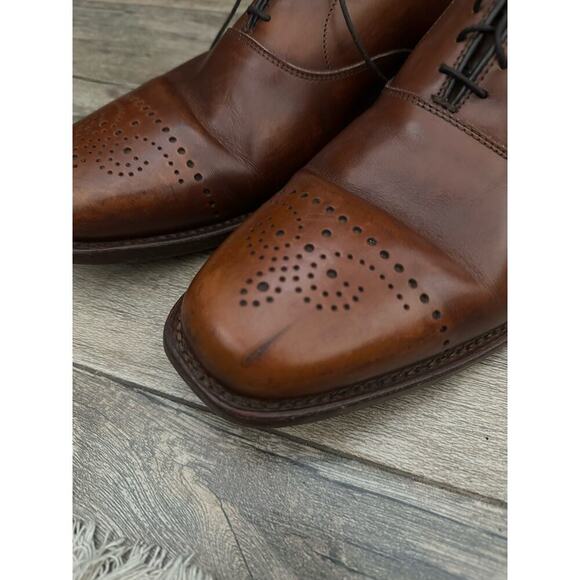 Allen Edmonds Dryden Brown Perforated Cap Toe Brogue Oxfords Dress Shoes Size 11 - Picture 8 of 11